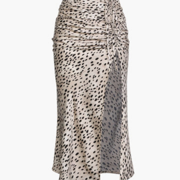 SOLD - MICAS Leopard Print Slit Midi Skirt - Picture 5 of 5
